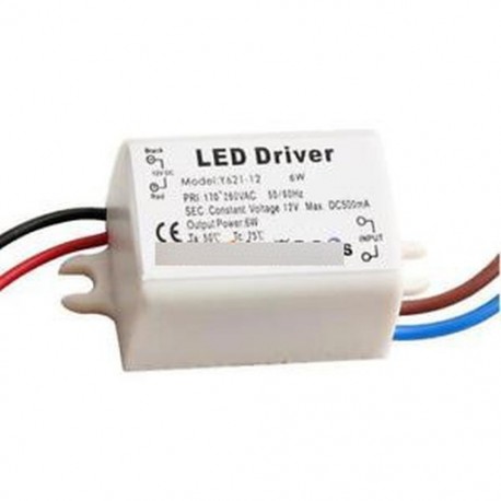 6 W-os nagy teljesítményű LED-meghajtó állandó áram AC170V-260V 50-60Hz 500mA DC 12V