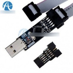 Fekete USBASP   10PIN - 6PIN ISP ... - USB 10Pin - 6Pin adapter STK500 USBASP AVR programozó adapter kártya Arduino