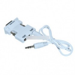 Fehér HDMI-női és VGA-átalakító   audiokábel-támogatás 1080P jelkimenet