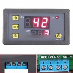 12V termosztát ciklus időzítő késleltetés kettős kijelző relé modul 0-999 óra
