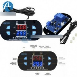 W1308 12V 10A piros   kék - W1308 12V / 110-220V 10A LED kijelző termosztát riasztásvezérlő érzékelő piros kék