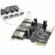 4 PCI-E port USB 3.0 HUB PCI Express bővítőkártya adapter 5 Gbps sebességgel