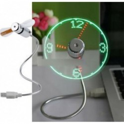 LED-es ventilátor Mini USB-órás ventilátor Hajtás Hűtés A valós idejű kijelző funkció villog