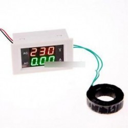 Digitális ampermérő-feszültségmérő LCD panel Amp Volt mérő AC 100A 300V 110V 220V Fehér