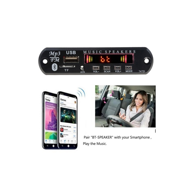 MP3 Player Decoder Board FM Radio TF USB 3.5 mm AUX Module V5.0 Bluetooth  Receiver Car kit Audio for IPhone 8 XS Xiaomi MI