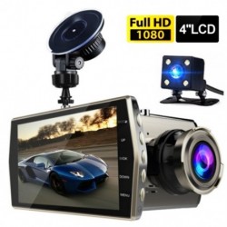 Kettős lencsés autós DVR járműkamera Full HD 1080P 4 "IPS elülső   hátsó éjszakai látású videó felvevő