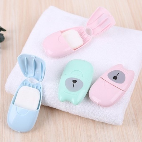 Eldobható Mini utazási szappanpapír Kézi mosás kézmosáshoz Hordozható dobozos habzó illatú lapok