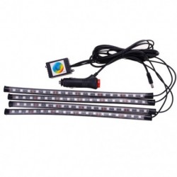 72LED RGB autós belső dekorációs padló légkör Strip lámpa fénytöltő APP vezérelve