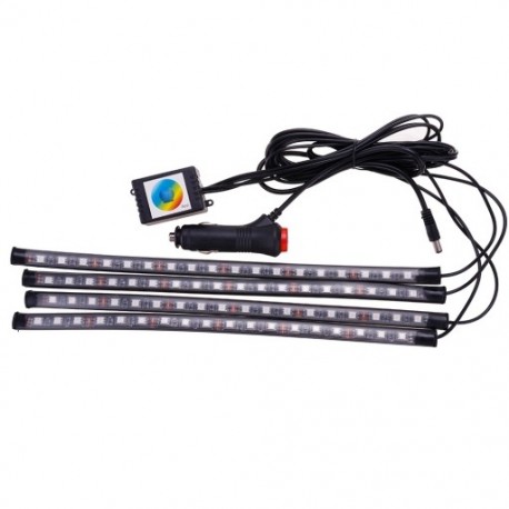 72LED RGB autós belső dekorációs padló légkör Strip lámpa fénytöltő APP vezérelve
