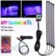 72LED RGB autós belső dekorációs padló légkör Strip lámpa fénytöltő APP vezérelve