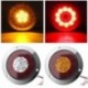 2 db 14,3 cm-es kerek vörös / borostyánszínű 16 LED-es teherautó utánfutó fék megállási irányjelző lámpa