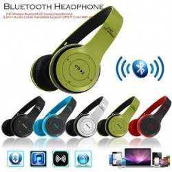 P47 vezeték nélküli Bluetooth5.0 sztereó fejhallgató 3,5 mm-es audiokábel Kihangosító-támogatás MP3 TF kártya