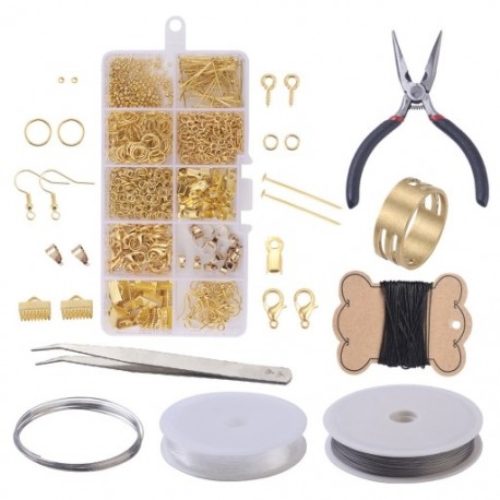 Fülbek DIY kiegészítők gyűrűs horoggal ellátott fiókos vegyes készlet ékszerek készítéséhez