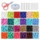 15 színes kézműves üvegmagos gyöngyök, egyszínű üveg rizs gyöngyök, szerszámkészlet DIY kiegészítőkkel