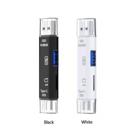 5 az 1-ben USB 3.0 típusú C / USB / Micro USB SD TF memóriakártya-olvasó OTG-adapter