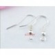 Ezüst 100db / tétel Divatos vas fül kampós drótkapocs gyöngyökkel, fülbevalóval