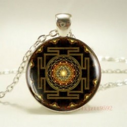1db buddhista Sri Yantra Tibet ezüst medál lánc, nyaklánc női ékszerekhez