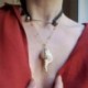 *1 - Természetes kagyló nyaklánc Tengeri kagyló kagyló medál gallér Choker strandlánc ékszerek