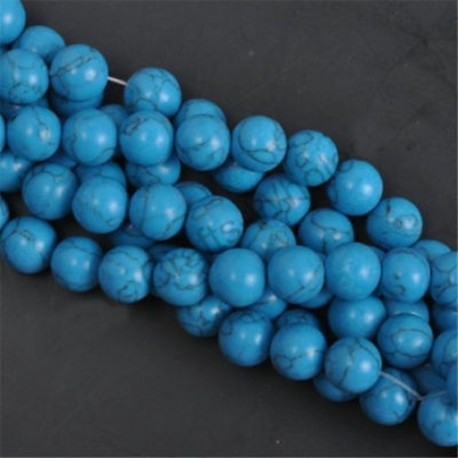 Blue Turquoise - Természetes drágakő kerek kő laza gyöngyök tétel 4mm 6mm 8mm 10mm barkács ékszerek készítése