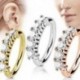 Rose Gold - Orrgyűrű fülkarika Tragus Helix porc fülbevaló kristály rozsdamentes acélból