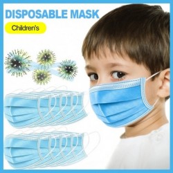 Kék - 10db Unisex eldobható háromrétegű gyerek szájmaszk