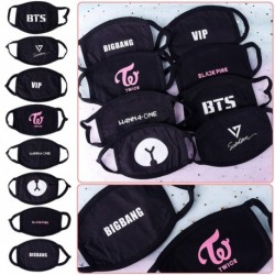 Fekete szájmaszk választható mintával - KPOP - BTS - WANNA ONE - SEVENTEEN