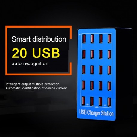 20 portos USB hub gyors töltőállomás hálózati adapter az iPhone X iPad készülékhez Huawei fali töltő USB