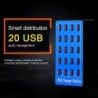 20 portos USB hub gyors töltőállomás hálózati adapter az iPhone X iPad készülékhez Huawei fali töltő USB