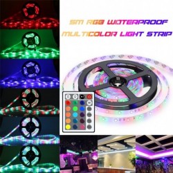 5M / 10M RGB többszínű LED szalag fényszalag 24 gombos IR távirányító 3528 SMD otthoni party dekorációhoz