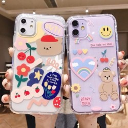 Cartoon Bear telefon tok Apple iphone 6 7 8 iphone Xr X 11 11Pro 11Pro Max puha TPU hátlap aranyos szép tok