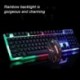 Színes LED háttérvilágítású USB vezetékes játék billentyűzet egér készlet gamer gamer egér és billentyűzet