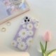 ins Purple Daisy Flowers mobiltelefon tok iPhone 11 Pro Max XR X XS Max iphone SE 6 7 8 Plus hátlaphoz Puha tokok