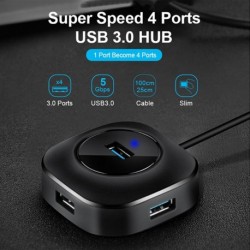 USB 3.0 Hub 4 portos USB Hub Splitter Mac, Windows, Linux rendszerek PChez