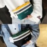 Női vászon szabadidő panelezett Fanny Pack lány levél derék bum táska mellkas crossbody táska