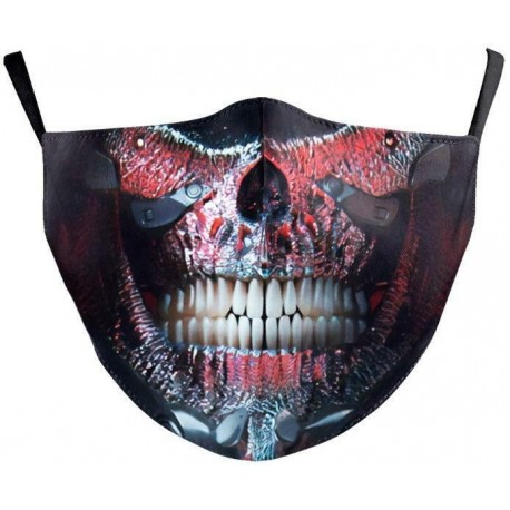 Design-24 - 3D Unisex újrafelhasználható mosható arcmaszk fél arc száj vicces arcvédő szűrő
