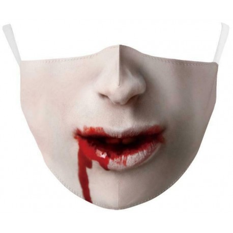 * 48 - Mosható arcmaszk fél arc koponya száj Mark HipHop Cospaly Party One Size Mask0