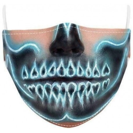Design-4 - Férfi újrafelhasználható unisex vicces mosható arcmaszk fél arc száj Mark HipHop rajzfilm