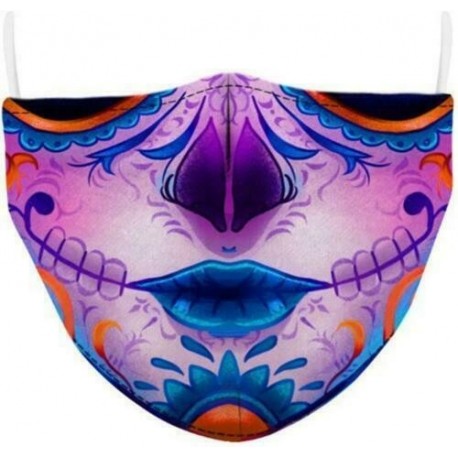 Design-18 - Férfi újrafelhasználható unisex vicces mosható arcmaszk fél arc száj Mark HipHop rajzfilm