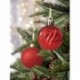 narancssárga - 24X Glitter Xmas Tree Hanger Baubles díszgömbök karácsonyi dekoráció törésálló