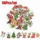 Nincs szín - 50db / tétel 2 lyuk Scrapbooking Mikulás szarvas fából készült karácsonyi gombok varrása
