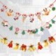 1db 2m hosszú Karácsonyi függő dekoráció - girland - Mikulás - Rénszarvas - Házikó - Ajándék mintás