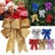 Arany - 2db nagy, fényes csillogó íj bowknot karácsonyfa party Baubles karácsonyi dekoráció