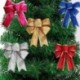 Arany - 2db nagy, fényes csillogó íj bowknot karácsonyfa party Baubles karácsonyi dekoráció