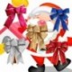 Arany - 2db nagy, fényes csillogó íj bowknot karácsonyfa party Baubles karácsonyi dekoráció