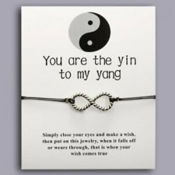 Jiny 8 Yin Yang - Szerencsés piros kötél varázskártya karkötők karperec pár kézzel készített barátság karácsonyi