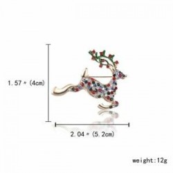 Crystal Elk - Divat karácsonyi Mikulás jávorszarvas zománc bross tű női karácsonyi ékszerek