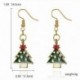 38-karácsonyfa - Karácsonyi kristály zománc fülbevalók Dangle Stud Hook Charms Xmas Party női ajándék