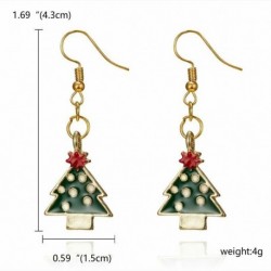 38-karácsonyfa - Karácsonyi kristály zománc fülbevalók Dangle Stud Hook Charms Xmas Party női ajándék