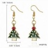 38-karácsonyfa - Karácsonyi kristály zománc fülbevalók Dangle Stud Hook Charms Xmas Party női ajándék