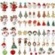 38-karácsonyfa - Karácsonyi kristály zománc fülbevalók Dangle Stud Hook Charms Xmas Party női ajándék